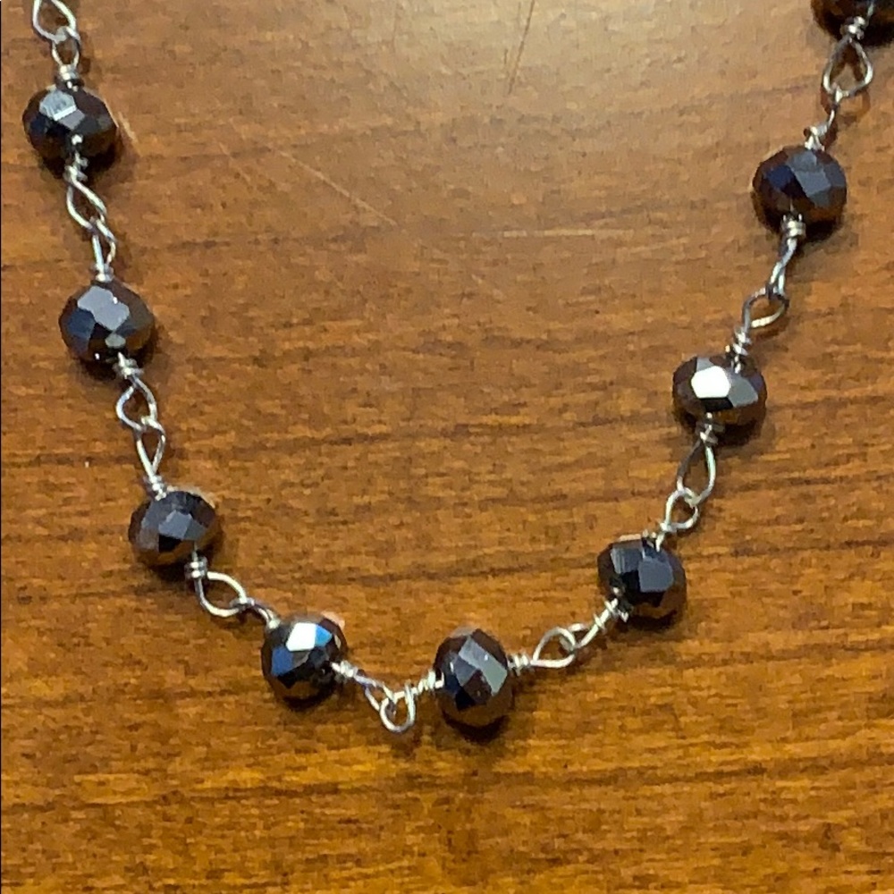 Handmade sterling silver wrapped crystal set